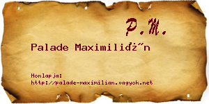 Palade Maximilián névjegykártya